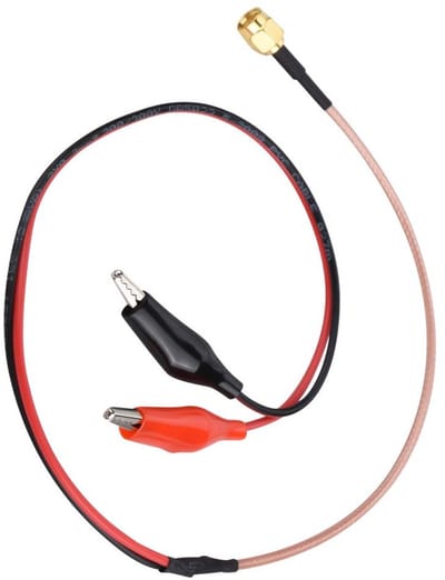 Verbindingskabel voor Radiofrequentie, 52 cm, Hoogtemperatuur RG316, 18AWG Silicondraad met Krokodillenklem en Meetdraad