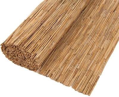 TuinChamp Rietmat 8 mm 100 x 600 cm - Balkonscherm riet - Tuinafscheiding natuurlijk hout - Rietmat op rol - Natuurlijke uitstraling