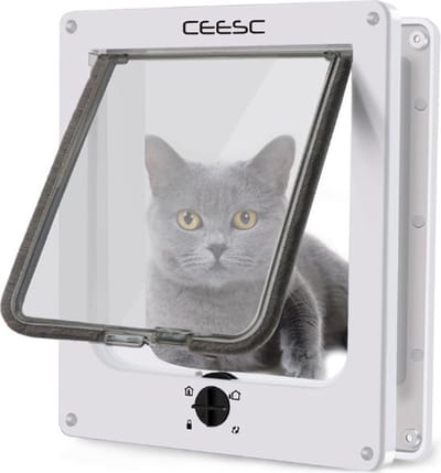 Luxe Kattenluik – Zonder Chipherkenning – Zonder Tunnel – Microchip – Grote Kat – Poezenluik – Weerbestendig – Honden & Katten <63 CM – Wit