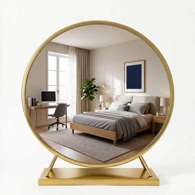 Ronde make-upspiegel - Tafelspiegel - Schoonheidsritueel - Ergonomisch op ooghoogte - 30x30 cm - Mat zwart