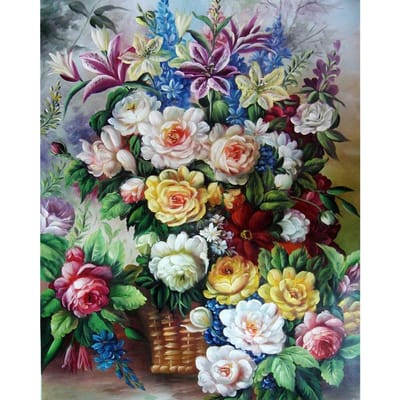 DIY 5D diamant schilderij kleur bloem kruissteek set diamant borduurwerk 20X30CM black