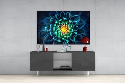 Glasschilderij Bloemen - Chrysant - Schilderij - Wanddecoratie - 72x46 cm - 4 mm