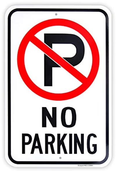 Groot Geen Parkeerbord 18x12 inch - Reflecterend Straatteken van Aluminium