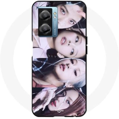 Oppo A77 5G hoesje zwartroze groep lisa jennie jisoo roze