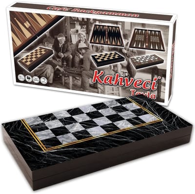 Star Backgammon Zwart Marmer (cafés) / Star Tavla Siyah Mermer
