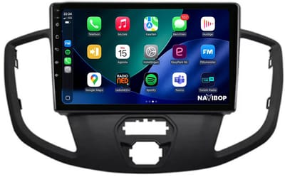 Geschikt voor Ford Transit (2014 t/m 2018) | 9 inch Android 15.0 CarPlay autoradio | Draadloos CarPlay & Android Auto | 2GB RAM + 32GB | Mic, Camera (AHD) & DAB+ | Bluetooth & WiFi | NAVIBOP NB-1617 | Bouwjaar 2014 t/m 2018