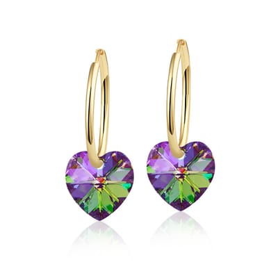 Montebello Oorbellen Claire HG75 - Swarovski Hart - 925 Zilver Verguld - Ø10mm - 20mm