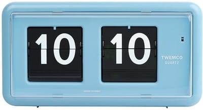 Twemco | Flipklok | QT-30 | Poederblauw | Flip Clock | Flip Klok | Retro Klok | Digitale Klok | Digitale Wandklok| Digitale Klok Op Batterijen | Vintage Klok | Retro | Long life Mechanism