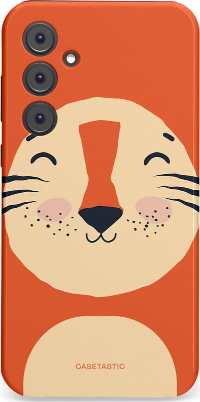 Casetastic hoesje geschikt voor Samsung Galaxy A35 - Dubbellaagse bescherming - Knuffelkopjes tijger - Fashion Case - Terracotta Zand