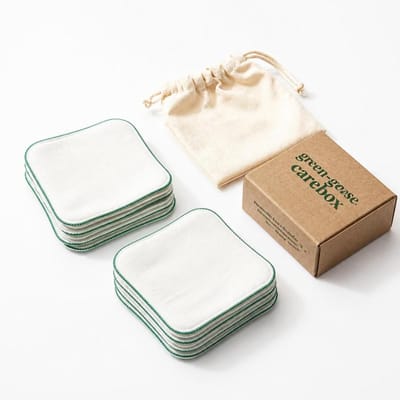 Herbruikbare Wattenschijfjes Make up Remover Pads 10 stuks | Maat XL - 8cm | incl Organza Opbergzakje