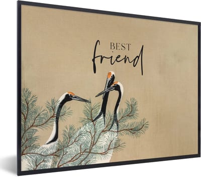 Fotolijst incl. Poster - Japandi - Quotes - Best friend - Beste vrienden - Spreuken - 40x30 cm - Posterlijst