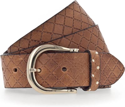 b.belt Leren Riem Liana Gold Belt W75 Cognac Bruine