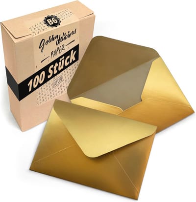Enveloppen zonder venster - 100 stukken - DIN C5 - 220 x 156 mm - Goudkleurig