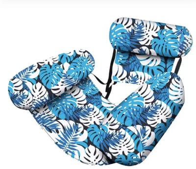 Daity 1 Stuk -Opblaasbare Zwemstoelen voor Volwassenen, Opblaasbare Zwemlounge, Drijvende Mat/Hangmat met Plantenpatroon — Opblaasbare Waterstoelen, Noodles en Vlotten voor Zomerse Feesten