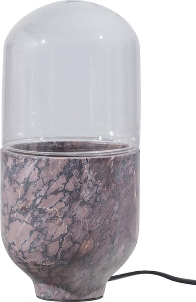 WOOOD Exclusive Asel Tafellamp - Marmer/Glas - Grijs/Bruin - 26x11x11