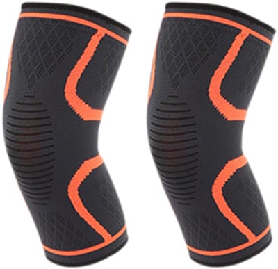 1 Paar Unisex Kniebanden - Compressie Knieondersteuning voor Gewichtheffen, Fitness, Oefening, Volleybal & Meerdere Activiteiten-L