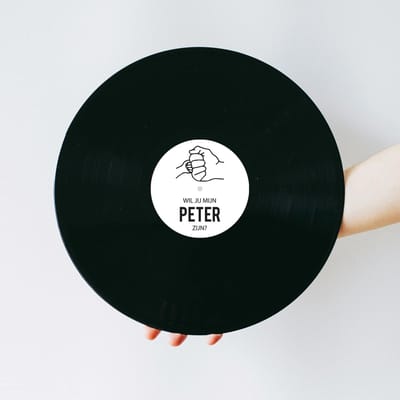Vinylplaat - Lp - Vinyl plaat - Muziek cadeau - Peter vragen - Wil jij mijn peter zijn - Peter vragen cadeau - Fistbump design
