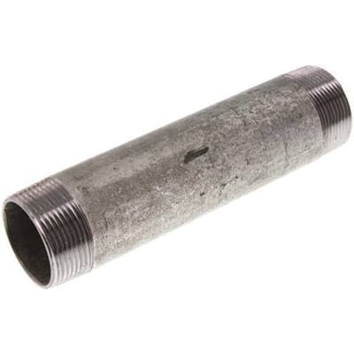 R 1 1/2'' Verzinkt Stalen Dubbele Pijpnippel 50 Bar DIN 2982 - 180mm [2 Stuks]