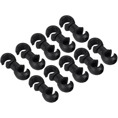10x S-stijl Clips Gespen Gaten Remkabel Versnellingskabel Geleidingen Voor Fiets(Zwart) black