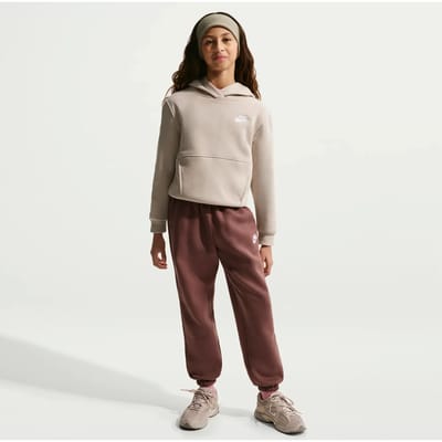 Nike k nsw club flc hdy lbr in de kleur ecru.
