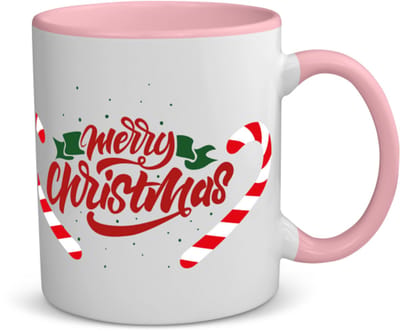 Akyol - kerst merry christmas koffiemok - theemok - roze - Kerstmis - kerst beker - winter - kerst - christmas - kerst cadeau - 350 ML inhoud