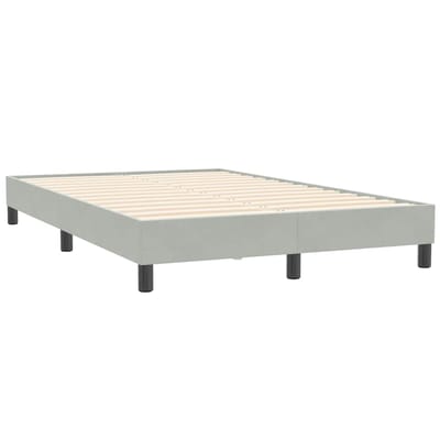 vidaXL - Boxspring - zonder - matras - fluweel - lichtgrijs - 120x210 - cm
