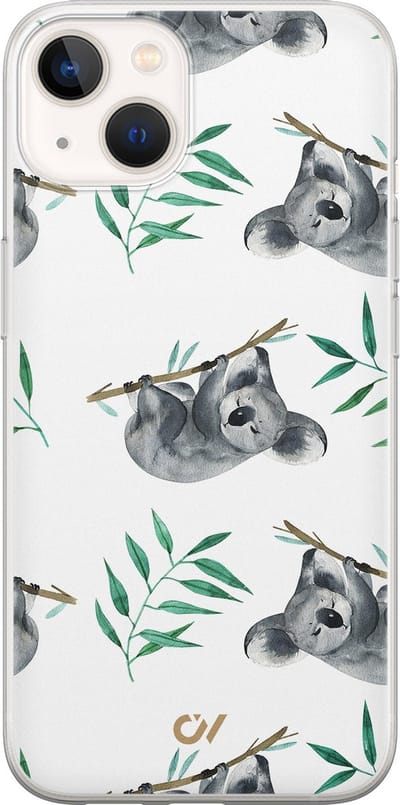 Hoesje geschikt voor Apple iPhone 13 - Koala Print - - Wit - Apple - Casevibes