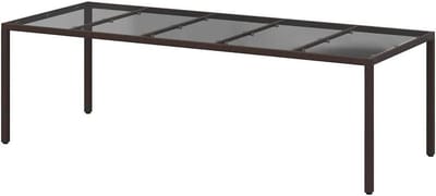 Tuintafel - Eettafel Buiten - Buiten Eten - Stabiel Stalen Frame - 250 x 100 x 75 cm - Bruin