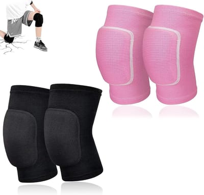 Knee Pads - Twee Paar Kniebrace - Volleyball Knie Pads - Elastische Knie Pads - Perfect voor Dansen - Voetbal en Joggen - Met Zachte Verdikte Spons - Botsing Vermijding - Unisex (M)