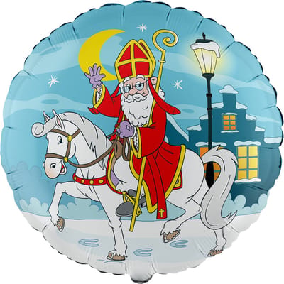Folieballon Sinterklaas 18" - Sinterklaas Decoratie Versiering Piet December Ballon Vlaggenlijn