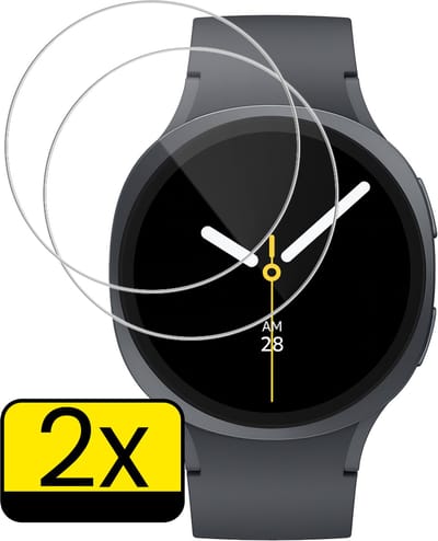 Screenprotector - 2 Stuks - Geschikt voor Samsung Galaxy Watch 8 (40 mm) - Sterk & Shockproof - Tempered Glass - Beschermglas Screen Cover - Gehard Glas - Bescherm Protector voor Smartwatch