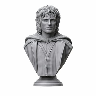 Frodo Baggins Beeld – Geïnspireerd op Lord of the Rings – Fantasy Decoratie – Verzamelobject – Cadeau voor Fans – 15 cm – Gedetailleerde Sculptuur – Grijs