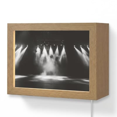Wandlamp 20x15 cm - Oplaadbaar - Theaterzaal - Mist - Spotlights - Zwart - Wandlampen binnen woonkamer - Slaapkamer lamp met kabel - Decoratieve nachtlamp - Vloerlamp snoer