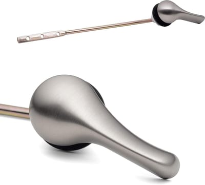 Toilet Tank Hendel - Spoelhendel Toilet - Toilet Reparatie - Universeel Front Mount - 8 Inch Staaf - Geborsteld Nikkel