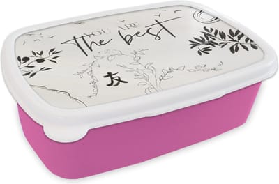 Broodtrommel Roze - Lunchbox - Brooddoos - Quotes - Spreuken - You are the best - Vrienden - 18x12x6 cm - Kinderen - Meisje