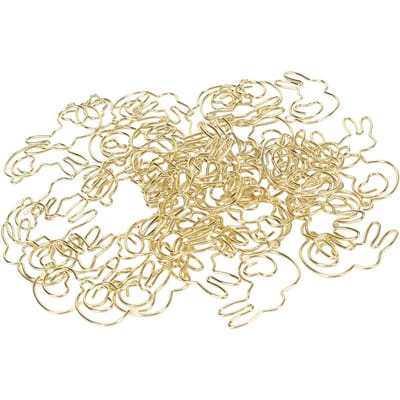 50 Stuks Konijnvormige Paperclip Creatieve Leuke Cartoon Dier Gouden Bladwijzer Bestand Notitie Clips voor beige