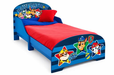Paw Patrol Kinderbed - Houten Peuterbed - Formaat 60x77x143 CM - Geschikt voor Matras 70x140 CM - Makkelijke montage - Kinderkamer - Matras niet inbegrepen