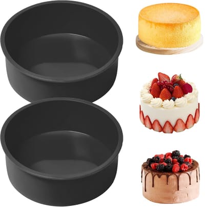 Dailygoods- Taartvorm 20,3 cm - 2 Stuks - Siliconen - Antiaanbaklaag - Flexibel - BPA-vrij - Duurzaam en herbruikbaar - Cakevorm