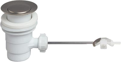 Wastafelafvoer - Afvoergarnituur - Snel installeren - Met treksluiting - 7x14x24 cm - Wit chroom