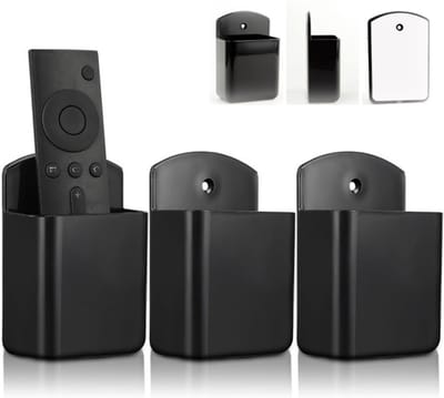 VHV - Afstandsbediening houder - Organizer wandmontage - Pennenhouders - Set van 3 - Zelfklevend - Zonder boren - Voor tv afstandsbediening en kantoor - 3.5*6.5*10cm - Zwart