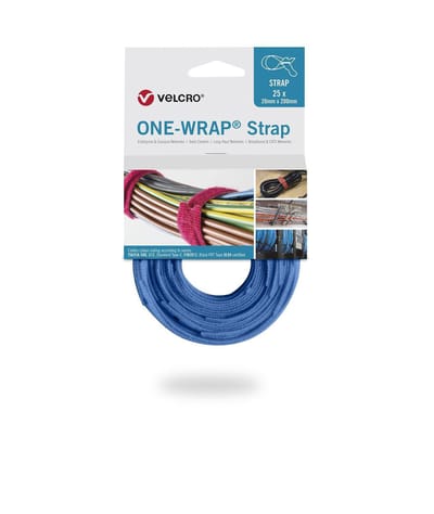 Velcro - One-wrap Strap - 20mm x 200mm - Blauw - 25 stuks - Stevig klittenband - Volledig herbuikbaar - (098.0603)