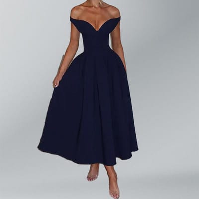 Dames Lente en Zomer Nieuwe Modieuze Socialite Stijl Elegante V-hals Rugloze Avondjurk 3XL