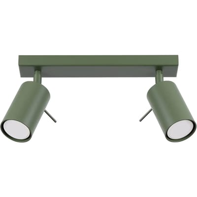 Sollux Lighting Plafondlamp Ring - GU10 - olijfgroen - staal - 17x30x6cm