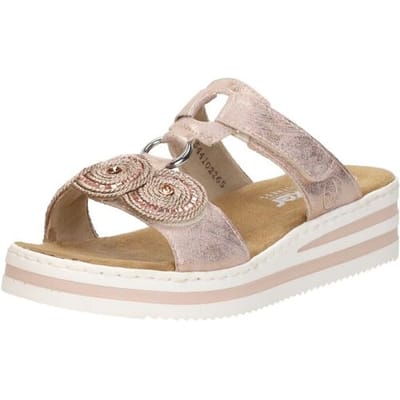 Rieker -Dames - roze-goud metallic - slippers & muiltjes - maat 43