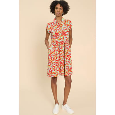 White Stuff Everly Jersey Shirt Dre Orange Printed Size: 10 REGULAR | Shirt Dresses Outlet | Dames | Oranje