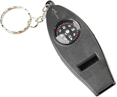 Mini Outdoor Tool - Survival Kit - Noodsituatie Hulp - 4 Functies Geïntegreerd - 32 g - Zwart