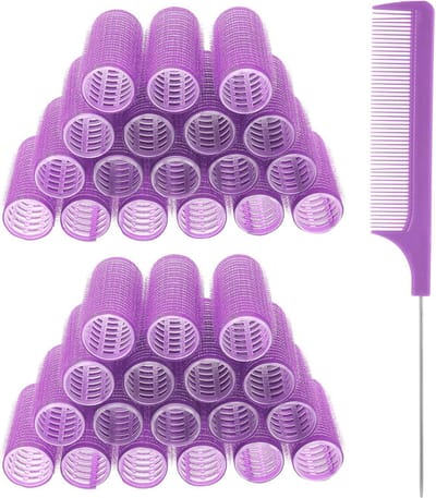 18-delige Zelfgrip Haarrollers Set zonder Hitte voor Korte en Middellange Haarlengtes
