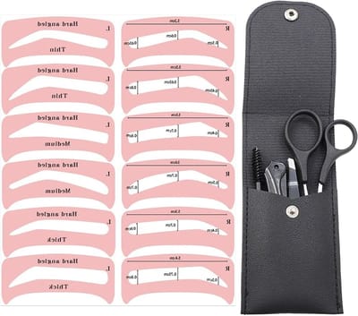 Professionele Eyebrow Shaper Kit met 5 Stukken: Trimmer, Schaar, Pincet en Stencil voor Nauwkeurige Oogbrow Vormgeving en Trim voor Mannen en Vrouwen