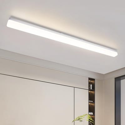 Glitzerlife - Led Plafondlamp - Flikkervrij En Oogvriendelijk - Plafondlamp Keuken - 4000K Daglicht - CRI80 36W - 90Cm - Wit