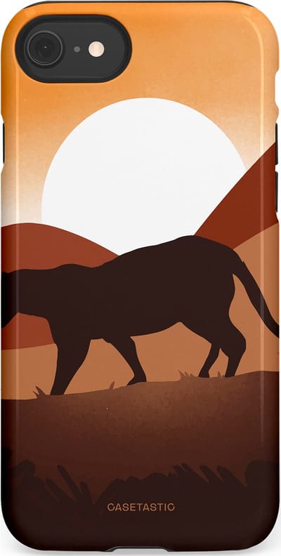 Casetastic Hoesje Geschikt voor Apple iPhone 7/8/SE - Stijlvolle Beschermende Duo-layer Case - Zonsondergang Safari